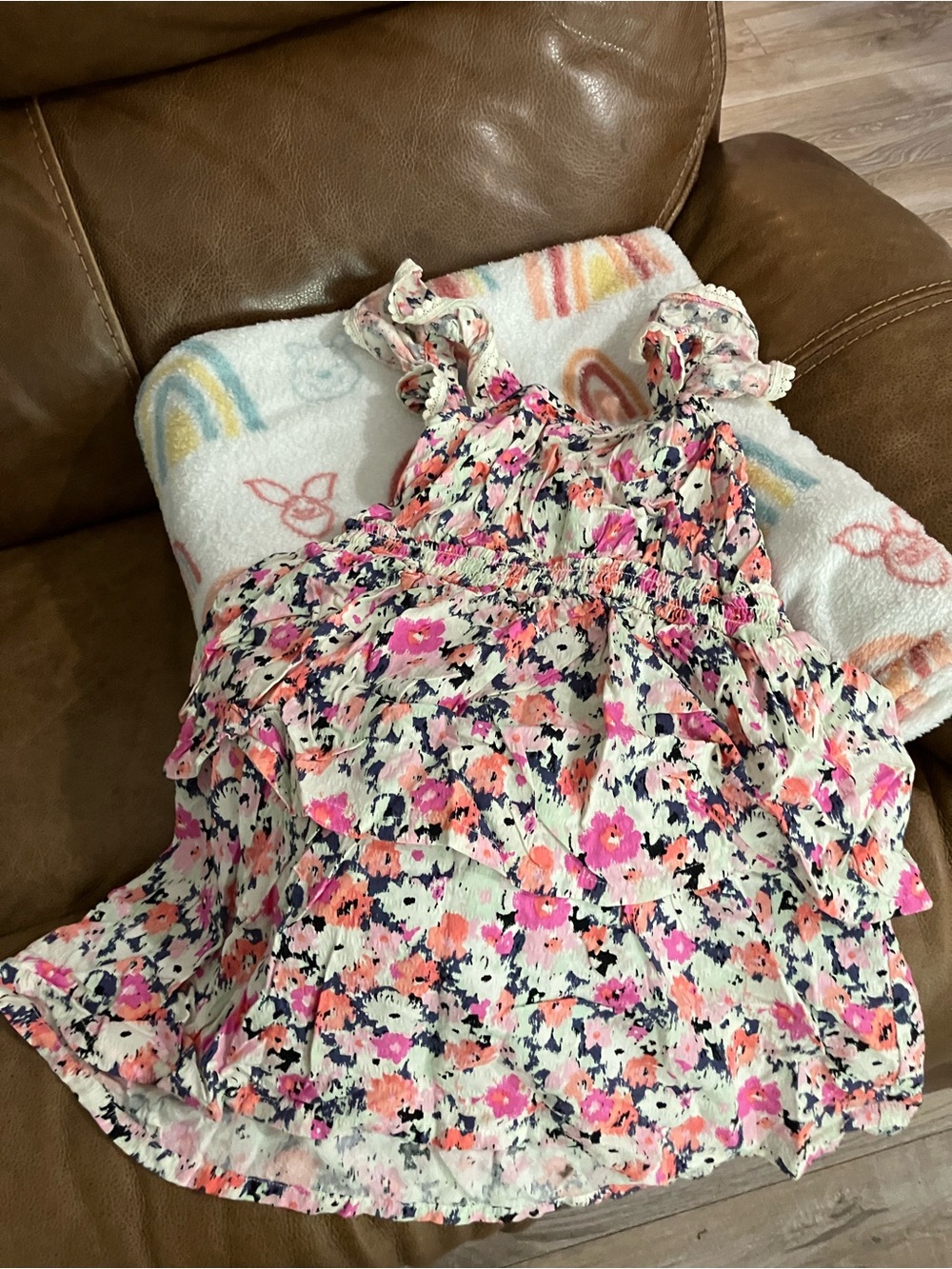 Cat & Jack Girls Floral Pink White Navy Multicolor Sundress
